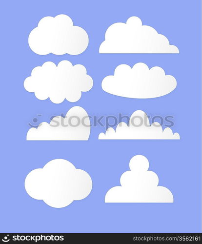 Vector illustration of clouds collection