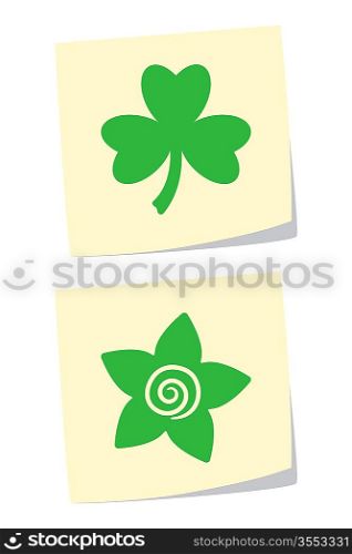 Vector Illustration of Clover and Flower Icons