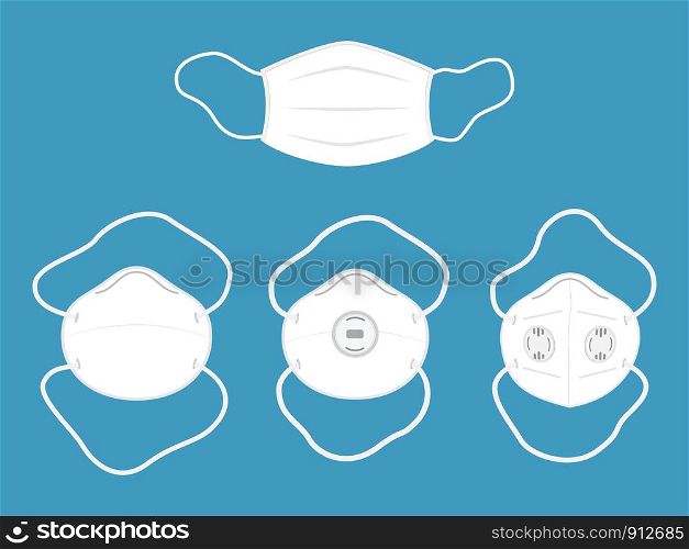 Vector illustration of collection Medical mask or Protective mask isolated on background