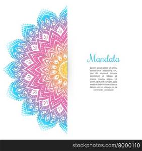 Vector illustration of Color Mandala background template. Color Mandala background template