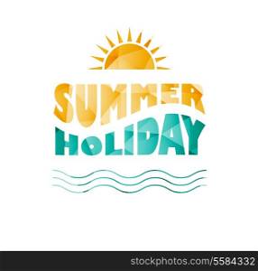 Vector illustration of colored abstract background with summer logo