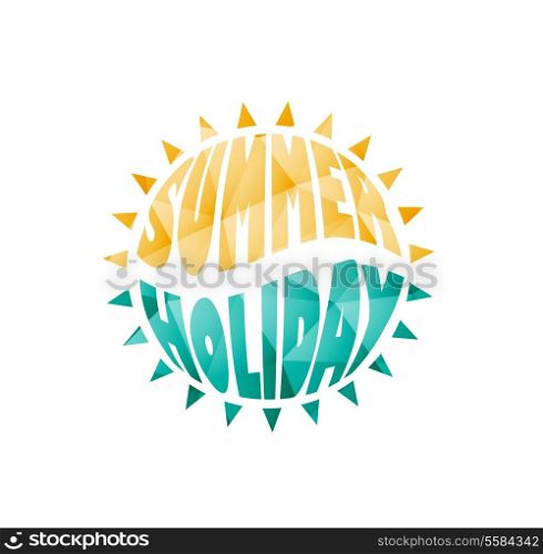 Vector illustration of colored abstract background with summer logo