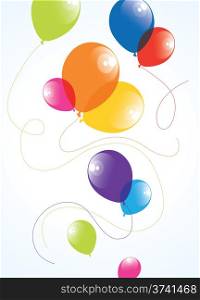 vector illustration of colorful balloons in the sky