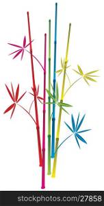 vector illustration of colorful bamboo branches