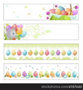 Vector illustration of Colorful easter banners