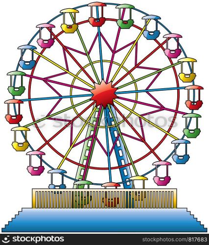 vector illustration of colorful ferris wheel