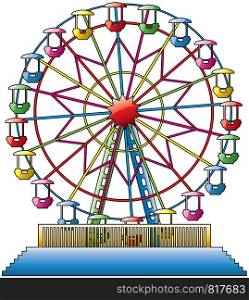 vector illustration of colorful ferris wheel