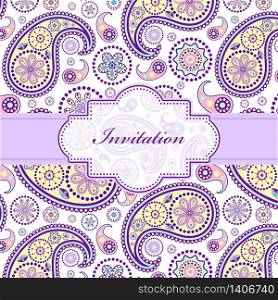 Vector illustration of colorful floral invitation card ( or place your text)