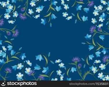 Vector illustration of colorful flowers. Summer floral decorations on a white background.. Summer floral decorations