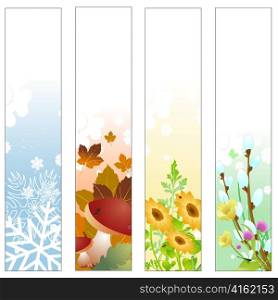 Vector illustration of Colorful Four seasons banners
