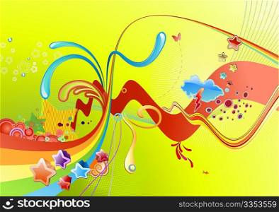 Vector illustration of colorful funny Candy background.