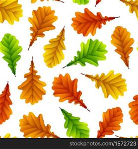 Vector illustration of Colorful oak leaves isolated on white background