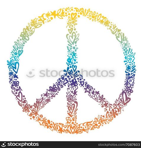 Vector illustration of colorful peace symbol