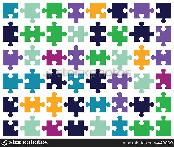 Vector illustration of colorful puzzle, separate pieces