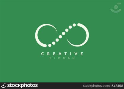 Vector illustration of combined design of letter c with backbone. Minimalist and simple logo, flat style, modern icon and symbol