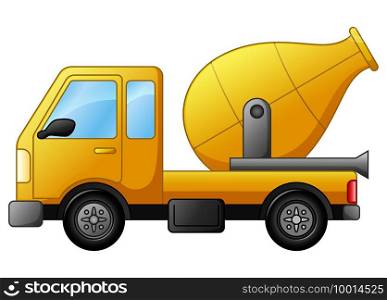 Vector illustration of Concrete mixer truck isolated on white background