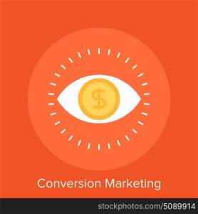 Vector illustration of conversion marketing flat design concept.