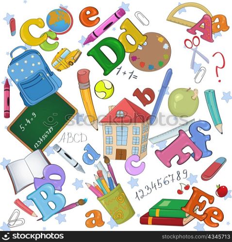 Vector illustration of cool Back to school background