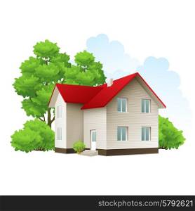 Vector illustration of cool detailed house icon isolated on white background. EPS 10. Vector illustration of cool detailed house icon isolated on white background.