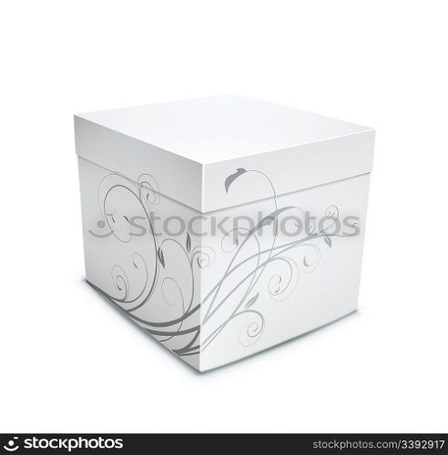 Vector illustration of cool gift box on the white background