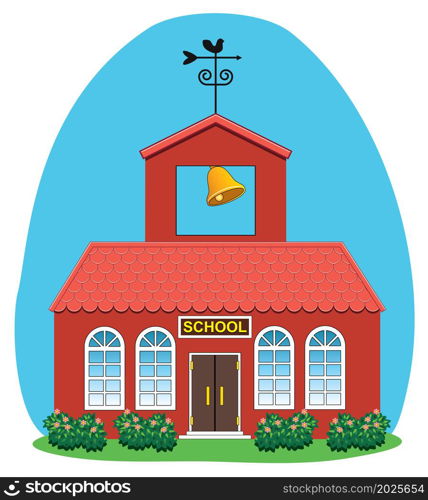 vector illustration of country school house