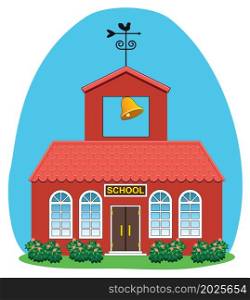 vector illustration of country school house