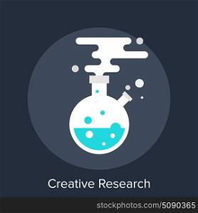 Vector illustration of creative research flat design concept.. Creative Research