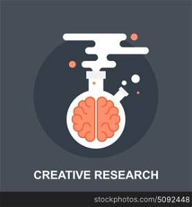 Vector illustration of creative research flat design concept.. Creative Research