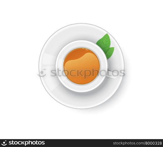 Vector illustration of Cup of tea with mint