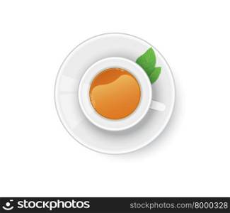 Vector illustration of Cup of tea with mint