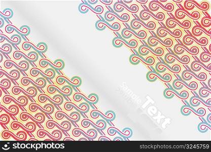 Vector illustration of cute abstract ribbon corners with central diagonal copy space for custom elements.