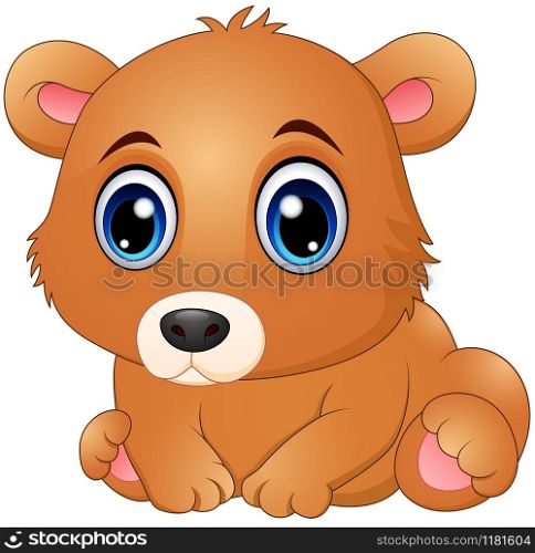 Vector illustration of Cute baby bear cartoon
