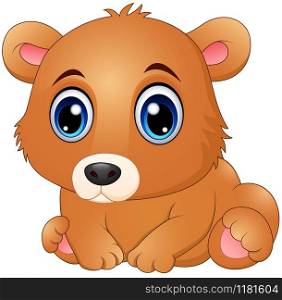 Vector illustration of Cute baby bear cartoon