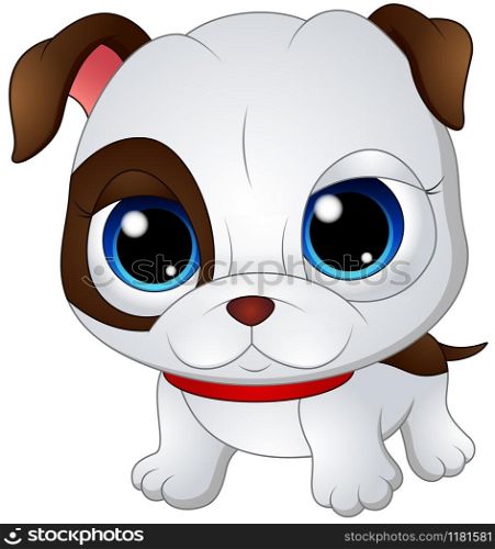 Vector illustration of Cute baby bulldog