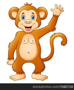 Vector illustration of Cute chimpanzee cartoon