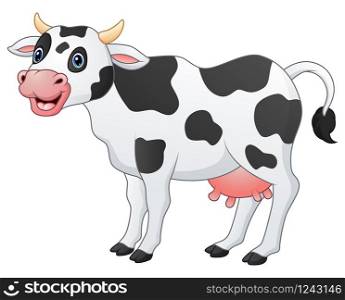 Vector illustration of Cute cow cartoon