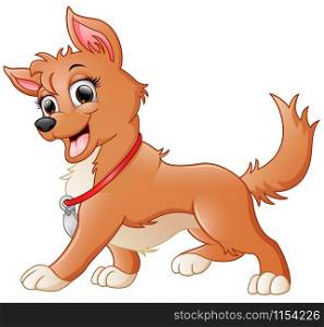Vector illustration of Cute dog cartoon