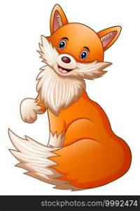 Vector illustration of Cute fox cartoon