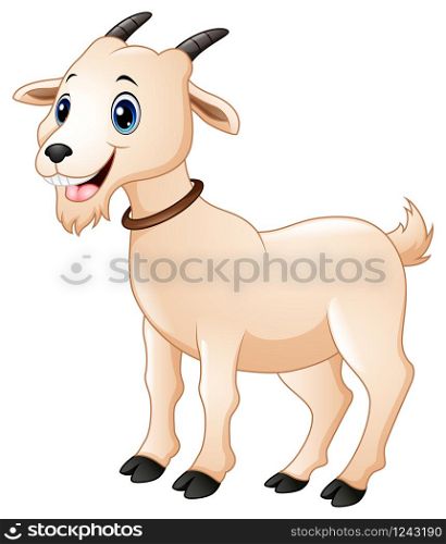 Vector illustration of Cute goat cartoon