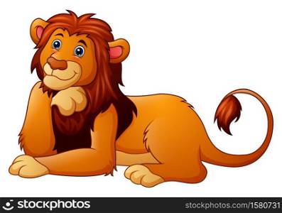 Vector illustration of Cute lion cartoon