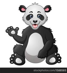 Vector illustration of Cute panda cartoon
