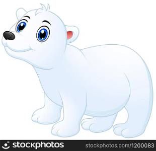 Vector illustration of Cute polar bear cartoon