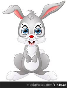 Vector illustration of Cute rabbit cartoon isolated on white background