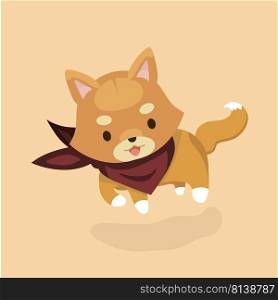 Vector illustration of cute Shiba Inu dog on pastel background. . Vector illustration of cute Shiba Inu dog 