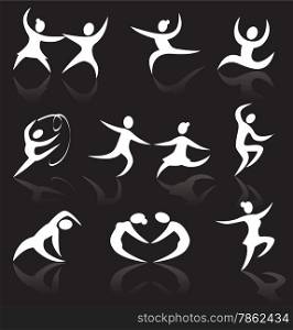 Vector illustration of dance symbols