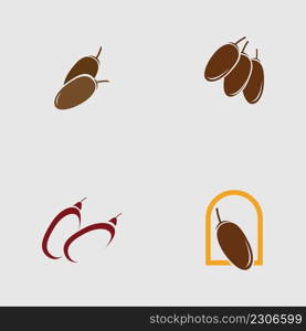 vector illustration of Dates Fruits set logo design