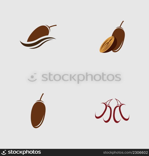 vector illustration of Dates Fruits set logo design