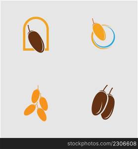 vector illustration of Dates Fruits set logo design