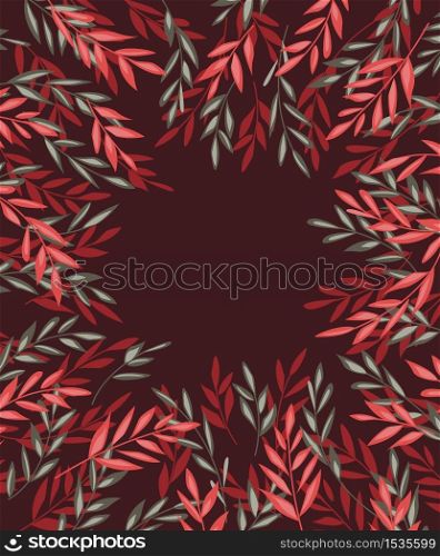 Vector illustration of decoration leaves. Autumn nature background with place for text. Autumn nature background