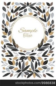 Vector illustration of decoration leaves. Decorative frame. Natural background, invitation card template with branches, leaf decoration.. Decoration branches with leaves
